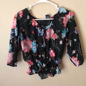 80s vintage flower blouse